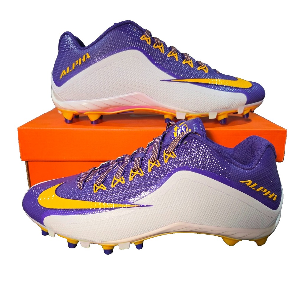 Men Sz 11 Nike Alpha Pro 2 TD LSU Football Promo Sample Purple Gold Iridescent